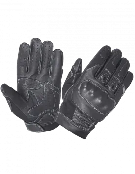 Leather & Mesh Full Finger Glove