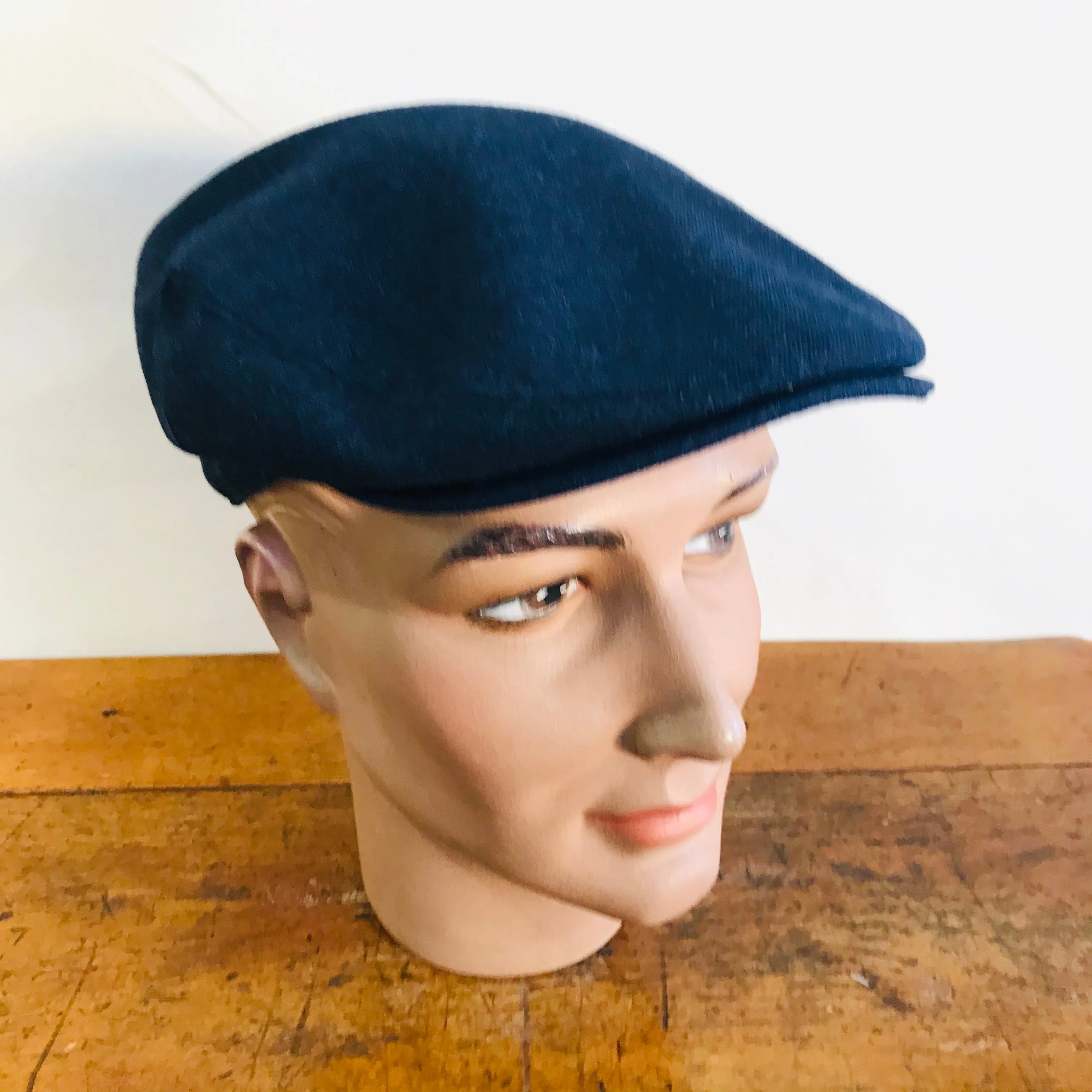 Luton - Cheese Cutter Flat Cap - Wool Felt - French Navy - S/M and M/L