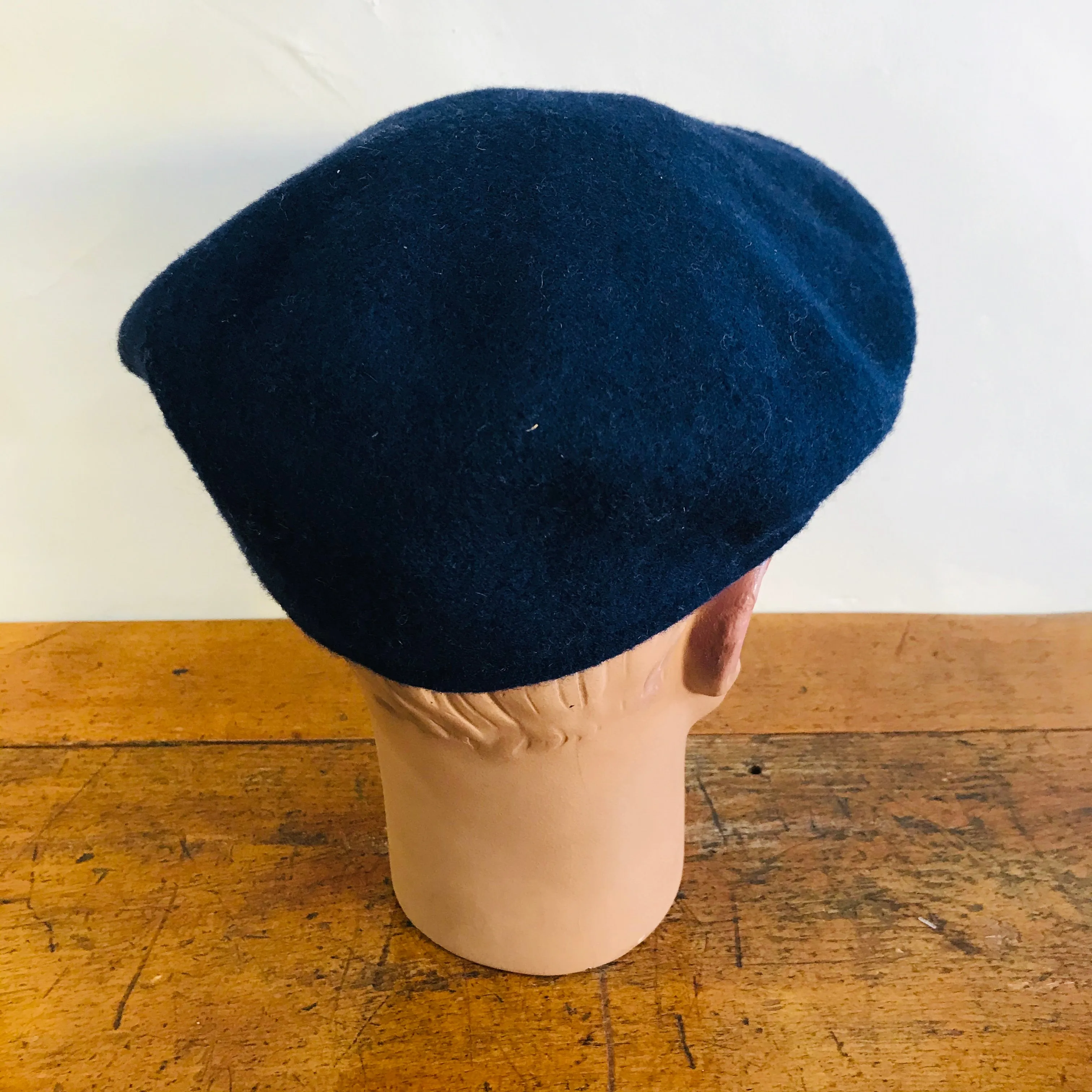 Luton - Cheese Cutter Flat Cap - Wool Felt - French Navy - S/M and M/L