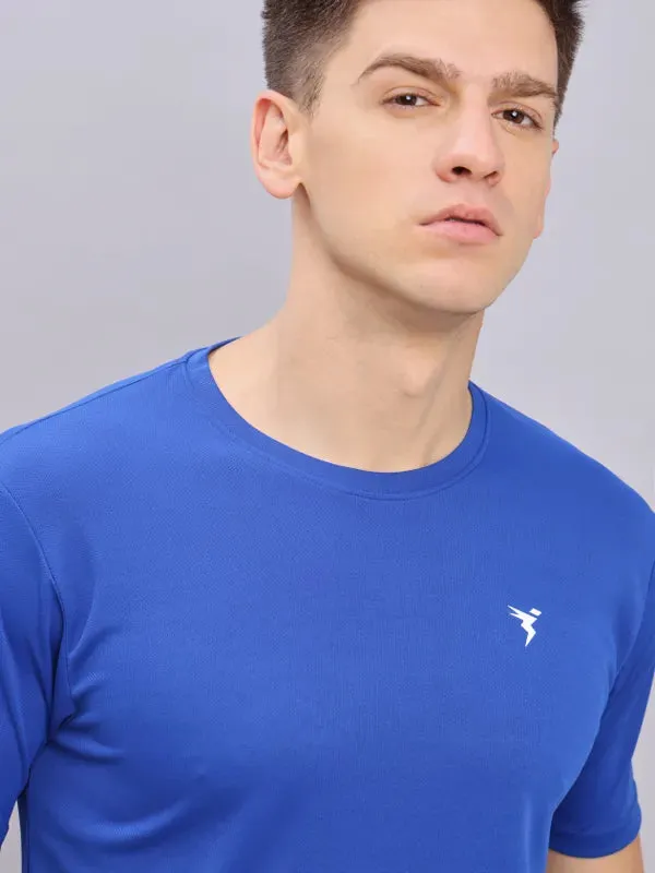 Men Colorblock Slim Fit Crew Neck T-shirt with DOUBLE COOL