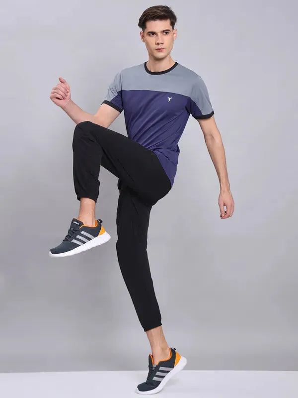 Men Colorblock Slim Fit Crew Neck T-shirt with TECHNO COOL 