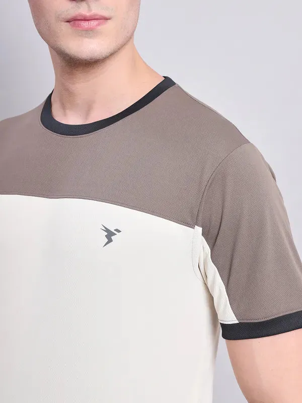 Men Colorblock Slim Fit Crew Neck T-shirt with TECHNO COOL 