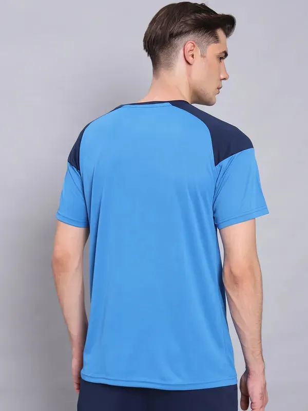 Men Colorblock Slim Fit Crew Neck T-shirt with TECHNO COOL 