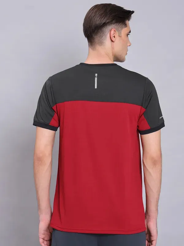 Men Colorblock Slim Fit Crew Neck T-shirt with TECHNO COOL 