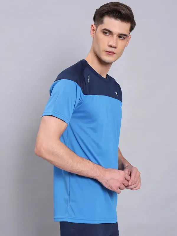 Men Colorblock Slim Fit Crew Neck T-shirt with TECHNO COOL 