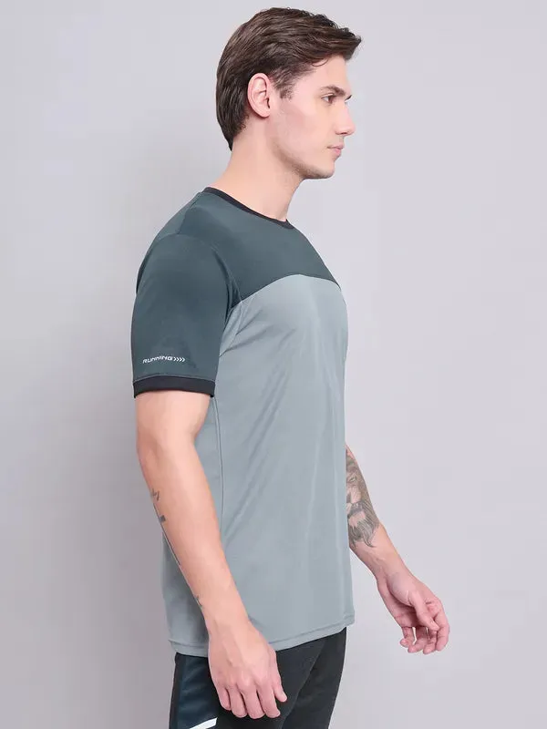 Men Colorblock Slim Fit Crew Neck T-shirt with TECHNO COOL 