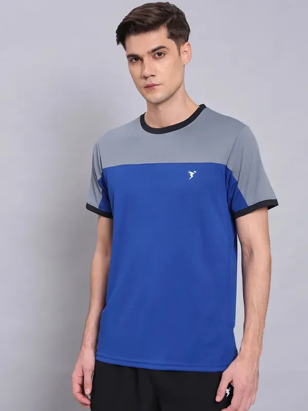 Men Colorblock Slim Fit Crew Neck T-shirt with TECHNO COOL 