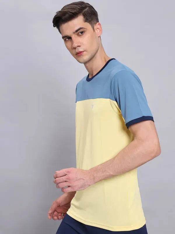 Men Colorblock Slim Fit Crew Neck T-shirt with TECHNO COOL 