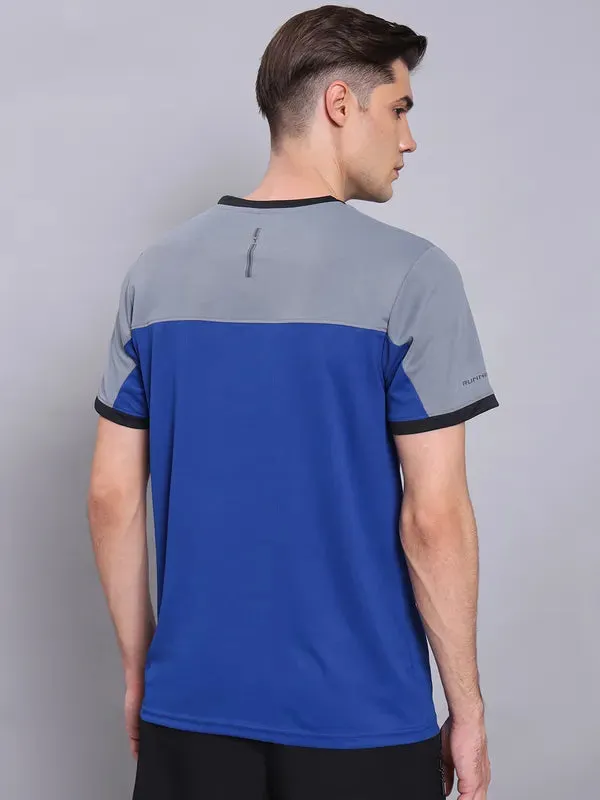 Men Colorblock Slim Fit Crew Neck T-shirt with TECHNO COOL 