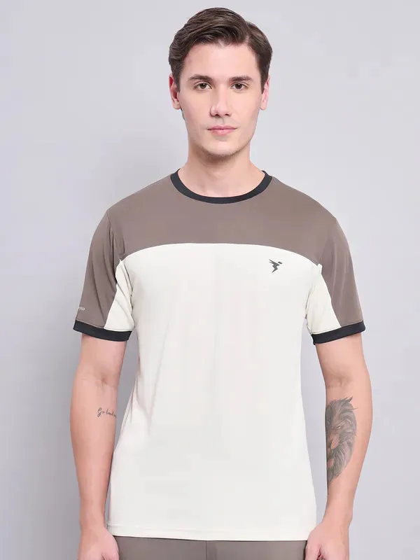 Men Colorblock Slim Fit Crew Neck T-shirt with TECHNO COOL 