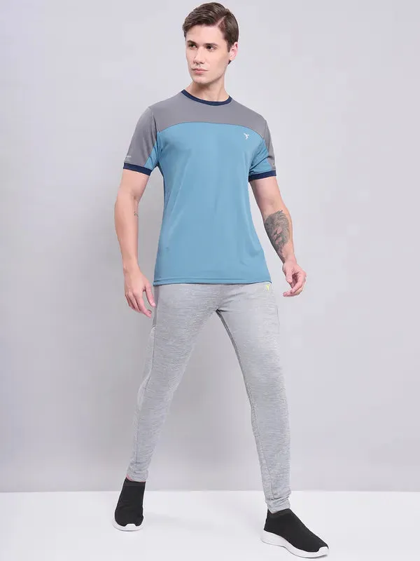 Men Colorblock Slim Fit Crew Neck T-shirt with TECHNO COOL 