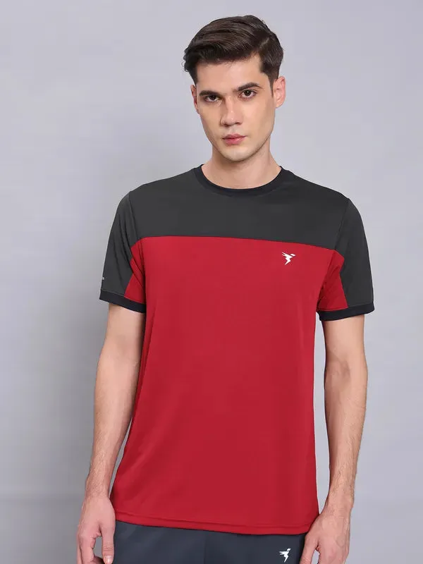 Men Colorblock Slim Fit Crew Neck T-shirt with TECHNO COOL 