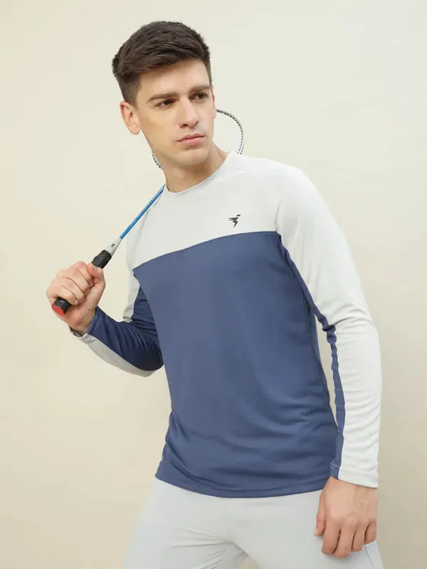 Men Colorblock Slim Fit Crew Neck T-shirt with TECHNO COOL 