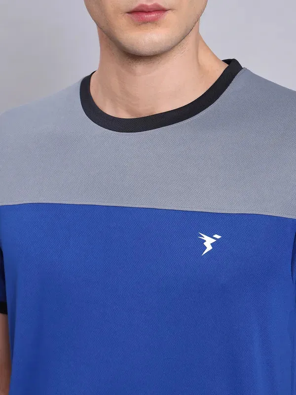 Men Colorblock Slim Fit Crew Neck T-shirt with TECHNO COOL 