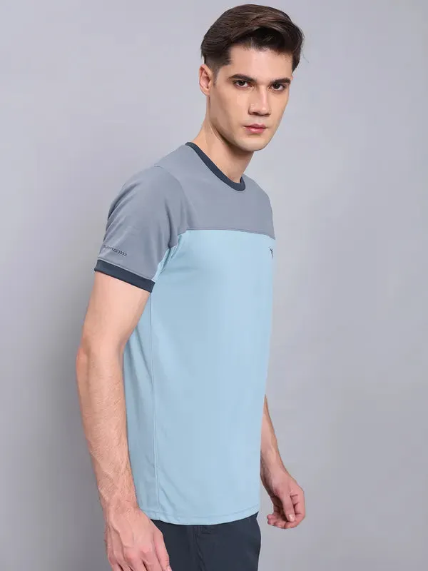 Men Colorblock Slim Fit Crew Neck T-shirt with TECHNO COOL 