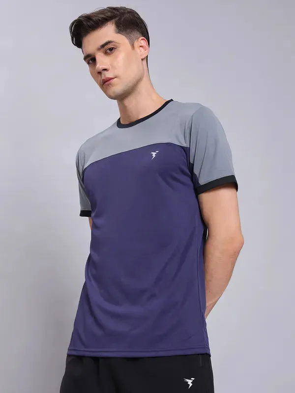 Men Colorblock Slim Fit Crew Neck T-shirt with TECHNO COOL 