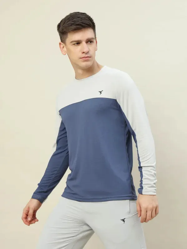 Men Colorblock Slim Fit Crew Neck T-shirt with TECHNO COOL 