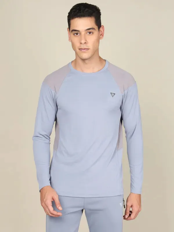 Men Colorblock Slim Fit Crew Neck T-shirt with TECHNO COOL 