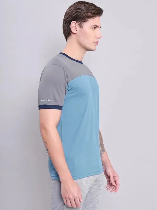 Men Colorblock Slim Fit Crew Neck T-shirt with TECHNO COOL 