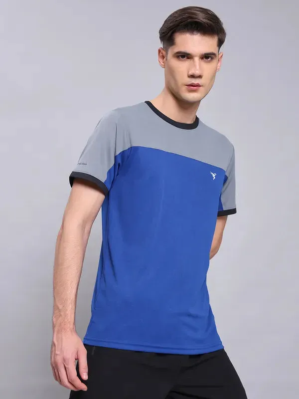 Men Colorblock Slim Fit Crew Neck T-shirt with TECHNO COOL 