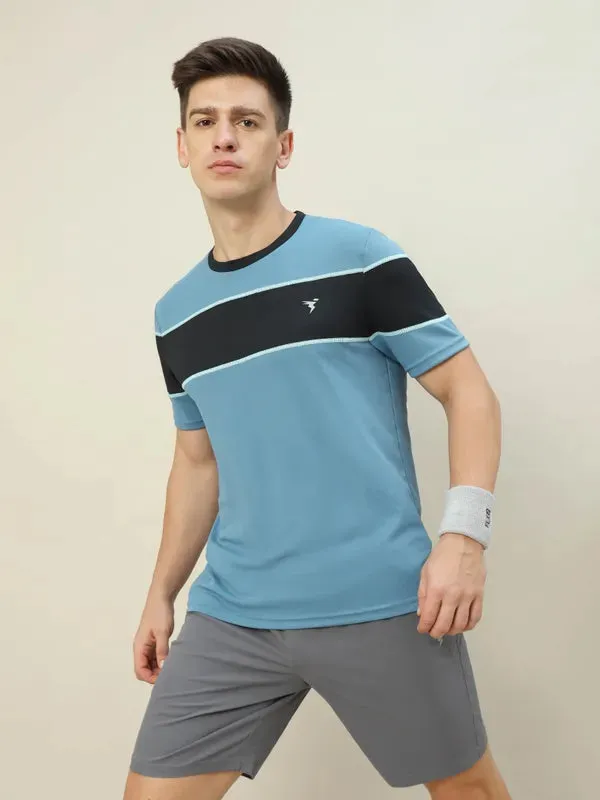 Men Colorblock Slim Fit Crew Neck T-shirt with TECHNO COOL 