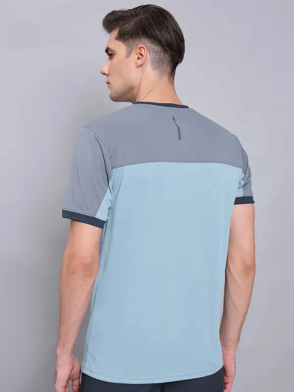 Men Colorblock Slim Fit Crew Neck T-shirt with TECHNO COOL 