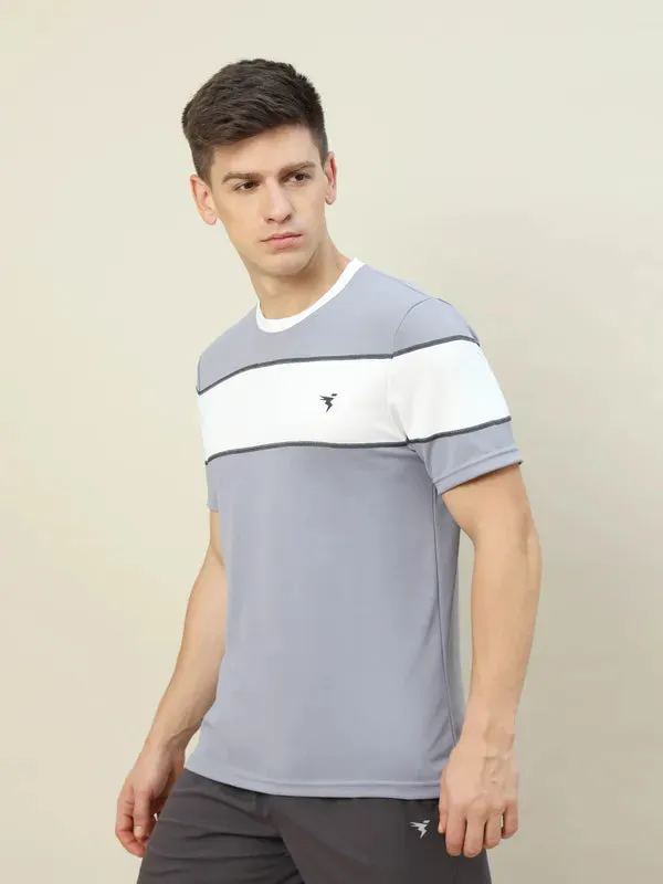 Men Colorblock Slim Fit Crew Neck T-shirt with TECHNO COOL 