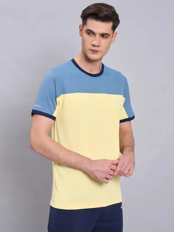 Men Colorblock Slim Fit Crew Neck T-shirt with TECHNO COOL 