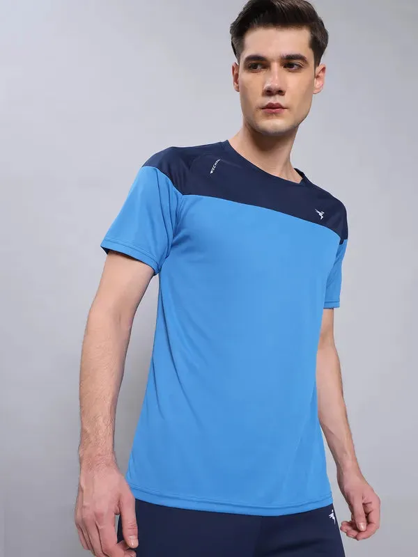 Men Colorblock Slim Fit Crew Neck T-shirt with TECHNO COOL 