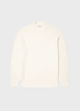 Men's Mariner Mock Neck Jumper in Ecru