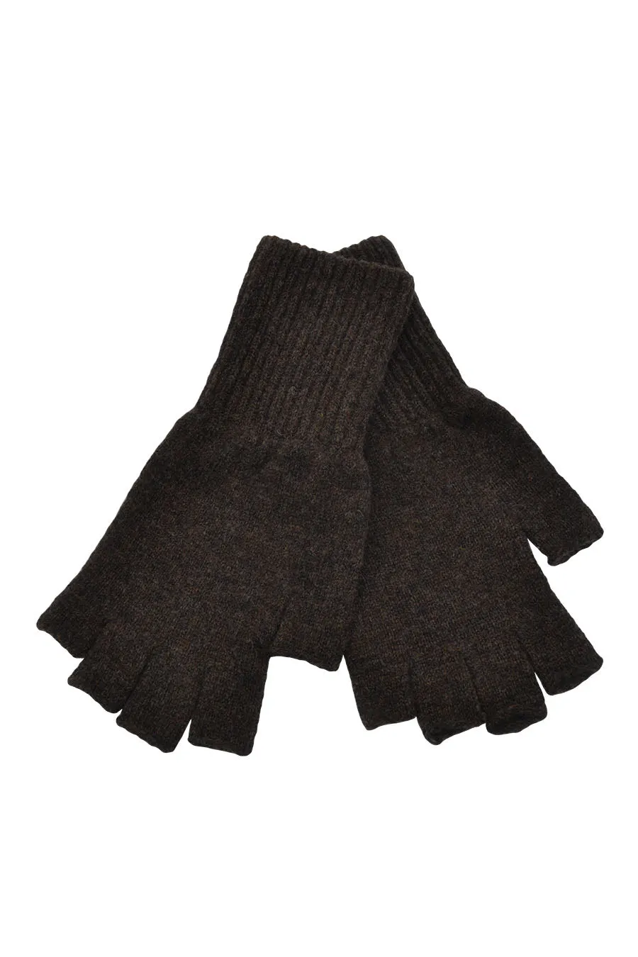 Mens Scottish Lambswool Fingerless Gloves