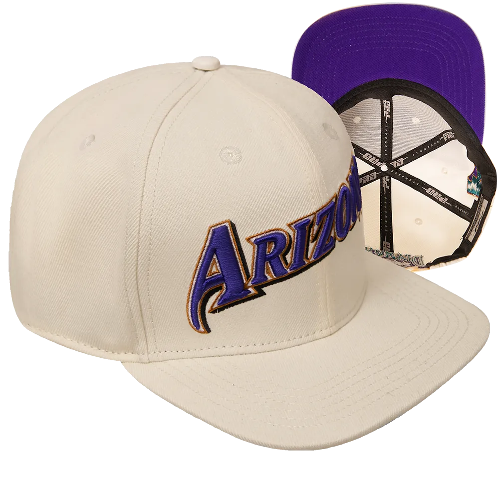 MLB ARIZONA DIAMONDBACKS RETRO CLASSIC UNISEX LOGO WOOL SNAPBACK (EGGSHELL)