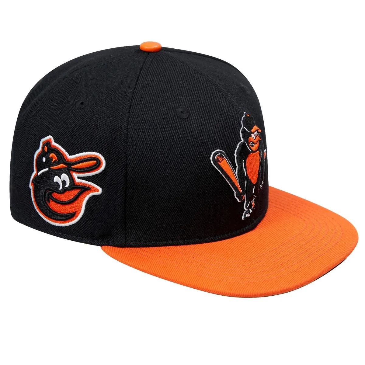 MLB BALTIMORE ORIOLES RETRO CLASSIC UNISEX PRIMARY LOGO WOOL SNAPBACK (BLACK/ORANGE)