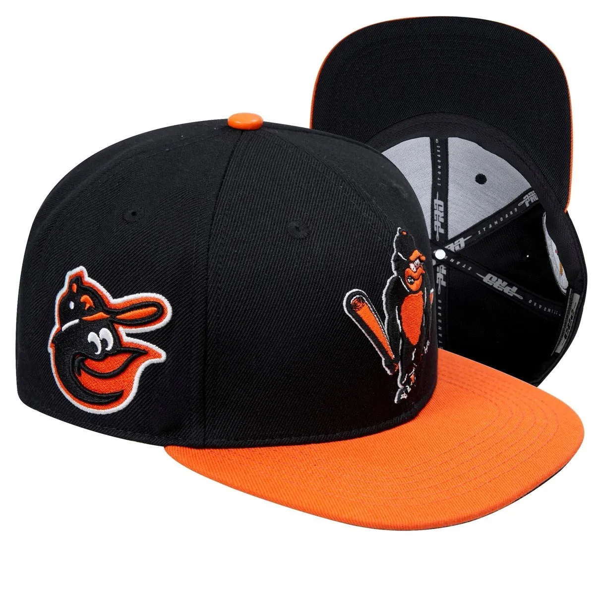 MLB BALTIMORE ORIOLES RETRO CLASSIC UNISEX PRIMARY LOGO WOOL SNAPBACK (BLACK/ORANGE)