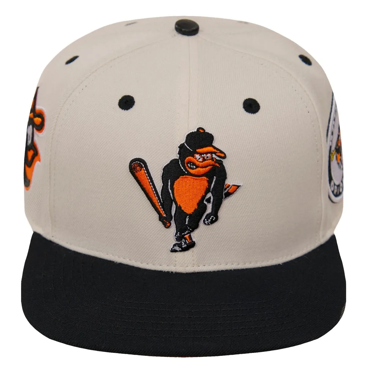 MLB BALTIMORE ORIOLES RETRO CLASSIC UNISEX PRIMARY LOGO WOOL SNAPBACK (EGGSHELL/ BLACK)