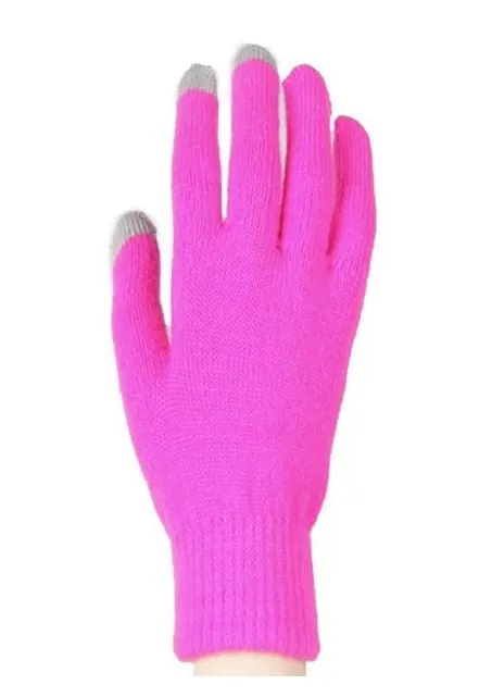 Neon Solid Color Message Texting Cell Phone Touch Gloves