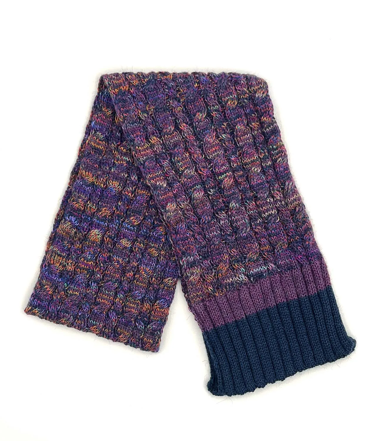 NEW! Kid's Alpaca Scarves - Braided - Violet Vortex