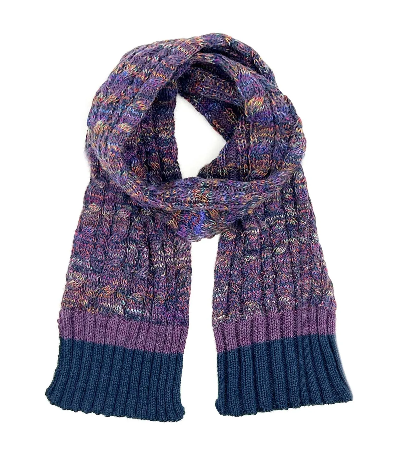 NEW! Kid's Alpaca Scarves - Braided - Violet Vortex