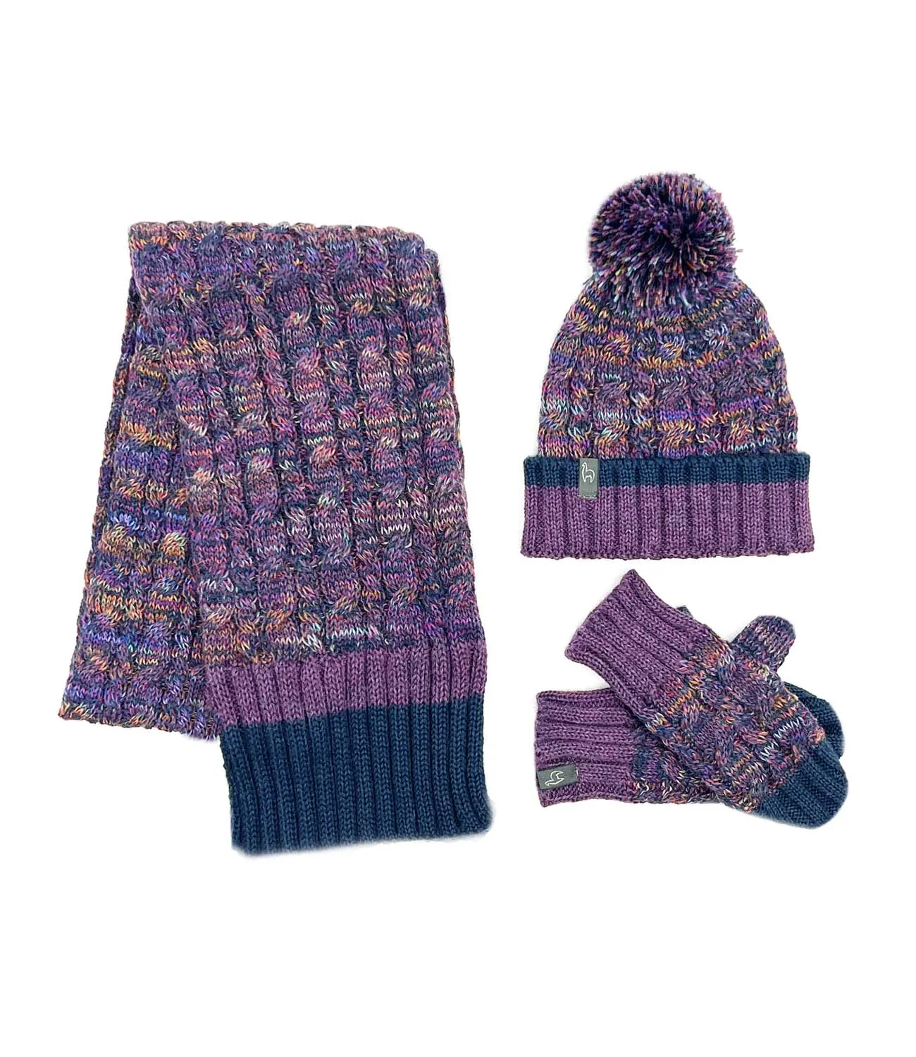 NEW! Kid's Alpaca Scarves - Braided - Violet Vortex