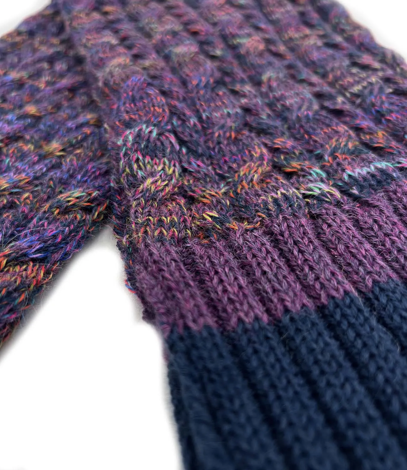 NEW! Kid's Alpaca Scarves - Braided - Violet Vortex