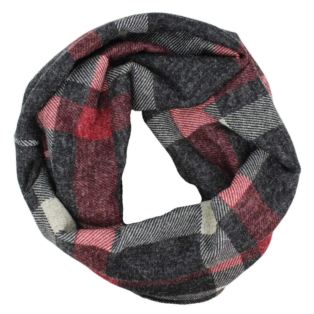 Plaid Knit Infinity Scarf