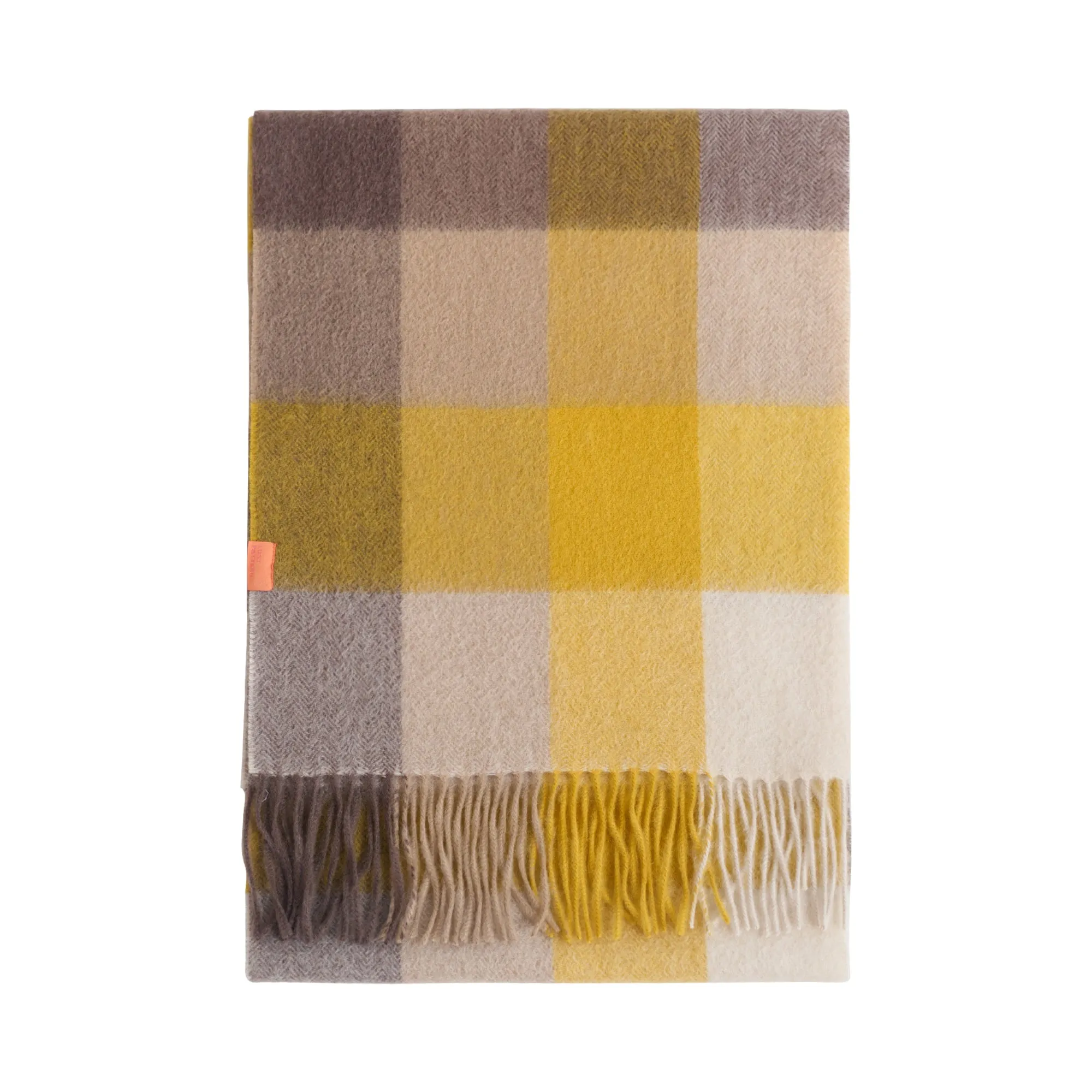 "Plaid" Cashmere Scarf - Yellow