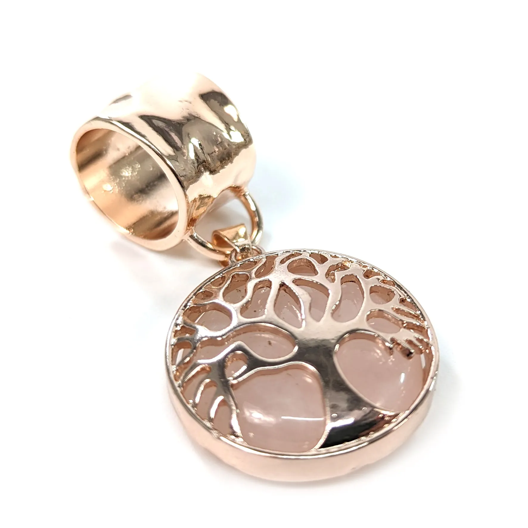 Rose Gold Scarf Jewellery - Rose Quartz Tree of Life