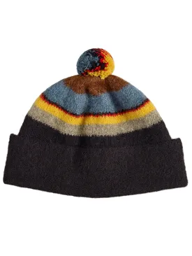 Stripe Shetland Hat Black