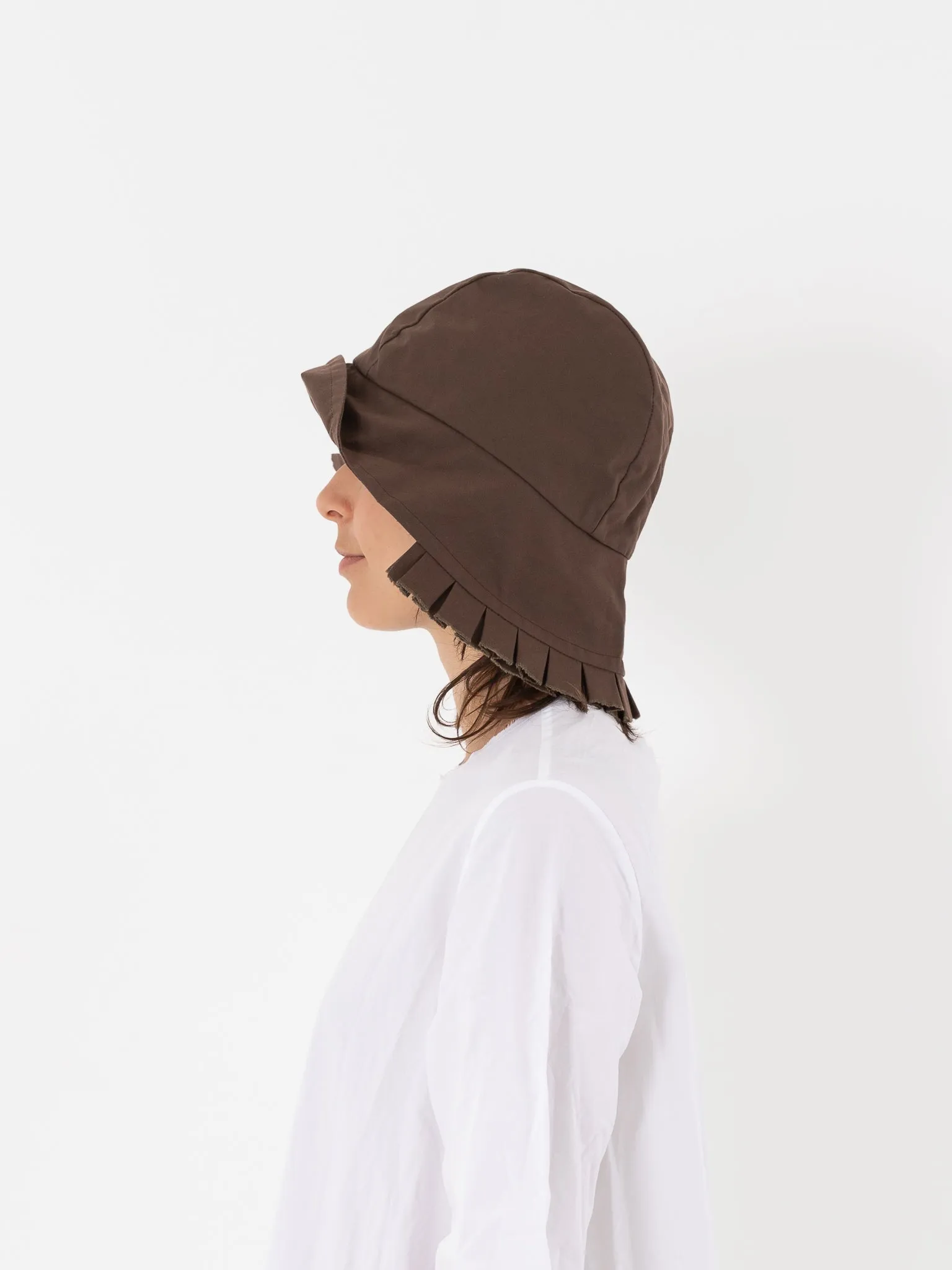 Studio Kettle Fisherman Hat with Frill, Cocoa