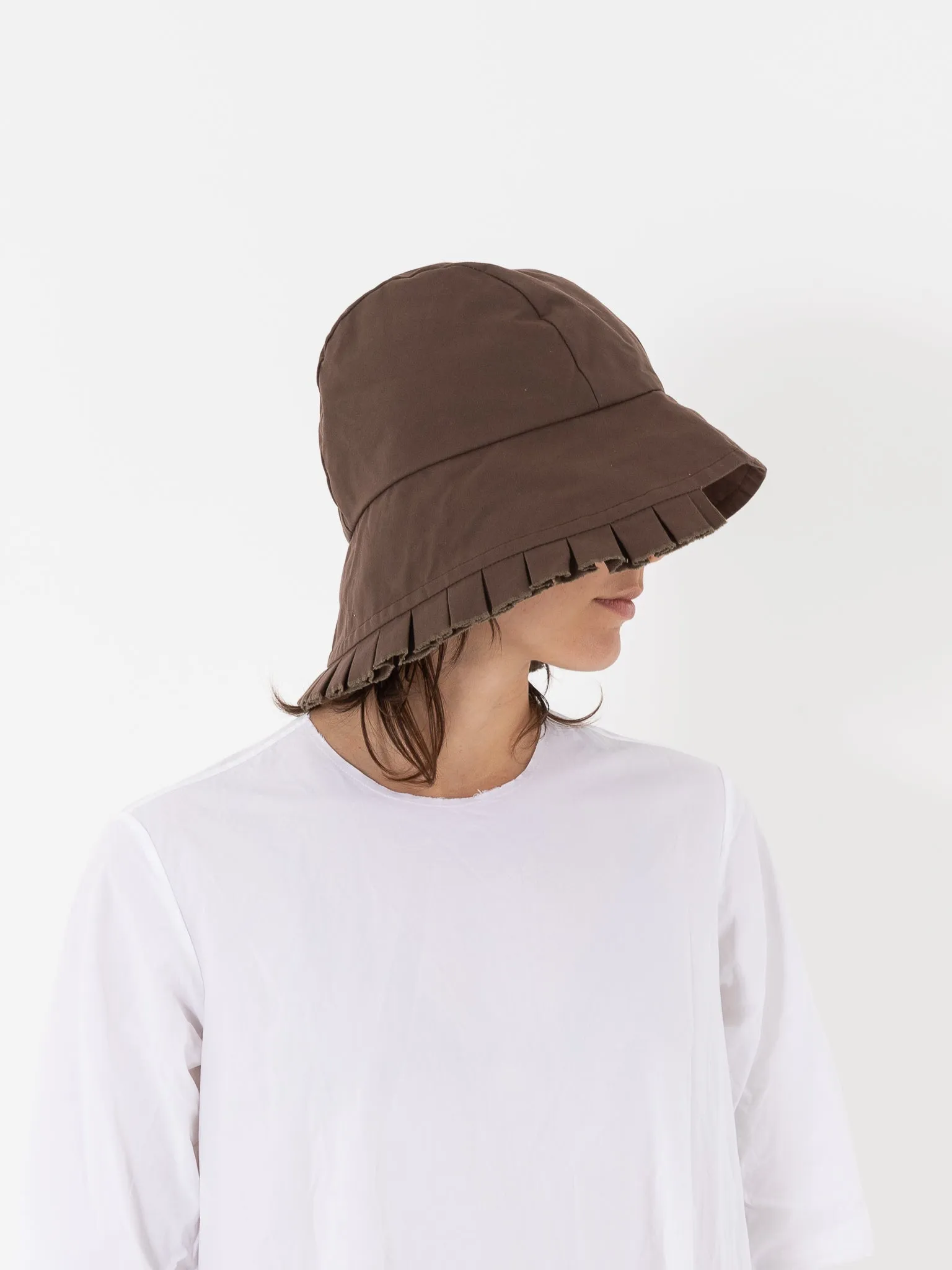 Studio Kettle Fisherman Hat with Frill, Cocoa