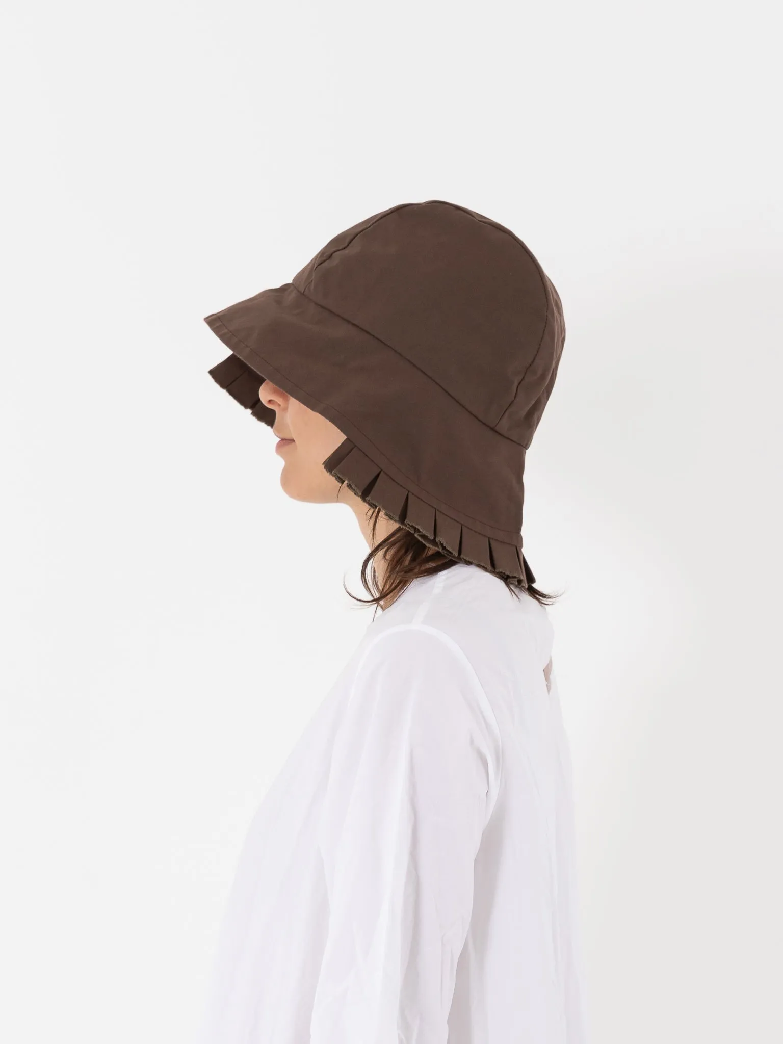 Studio Kettle Fisherman Hat with Frill, Cocoa