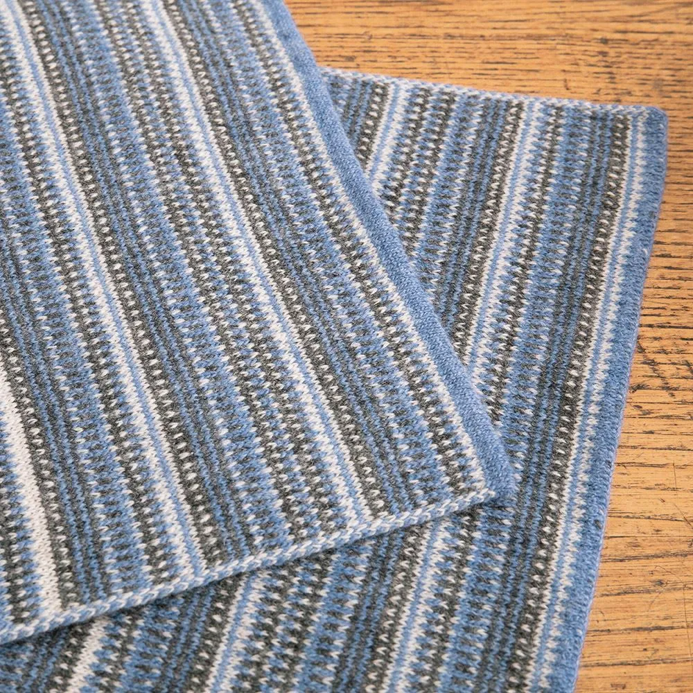 The Burghley - Tweed Jacquard Scarf - Jeans Blue