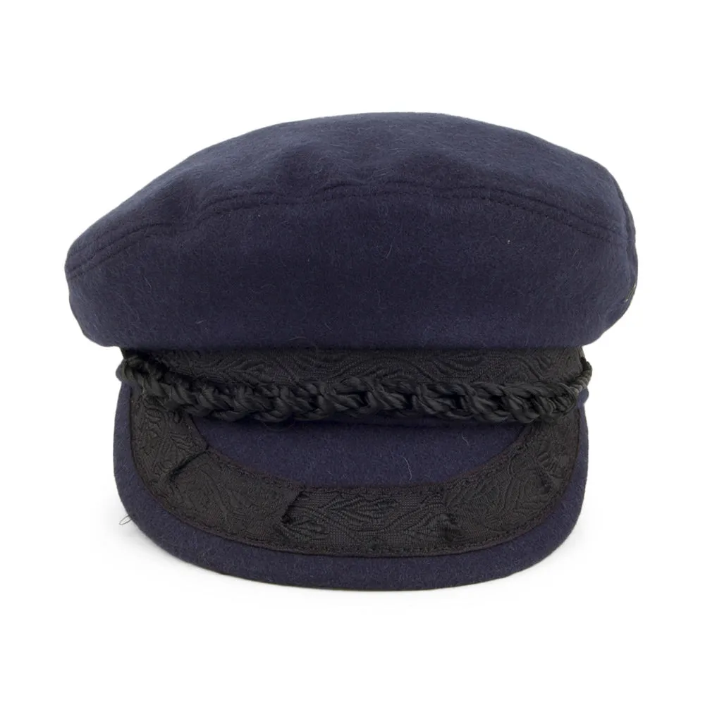 Wool Greek Fisherman Cap - Navy Blue